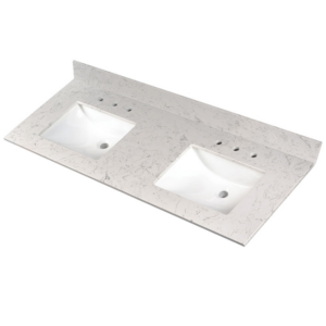Carra Sand Marble 61 x 22 Vanity Top with Double Sink