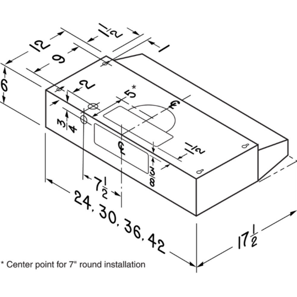24" Convertible 230 Max Blower CFM White on White Range Hood