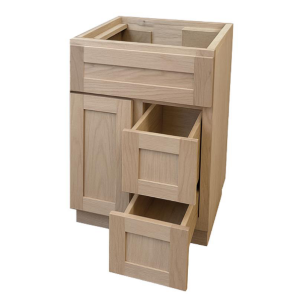 Shaker Beech Unfinished 30 in. Vanity Cabinet Without Top