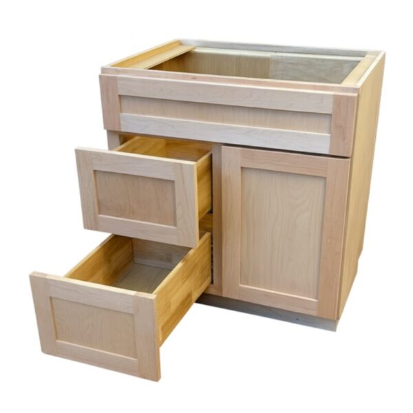 Shaker Beech Unfinished 36 in. Vanity Cabinet Without Top