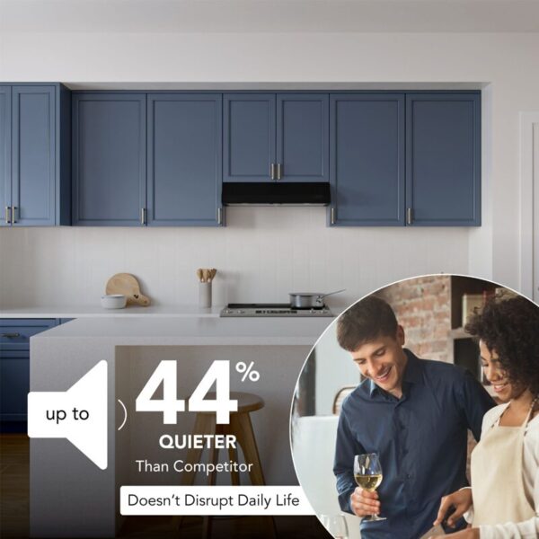 42" Glacier 350 MAX Blower CFM 1.5 Sones Black Range Hood