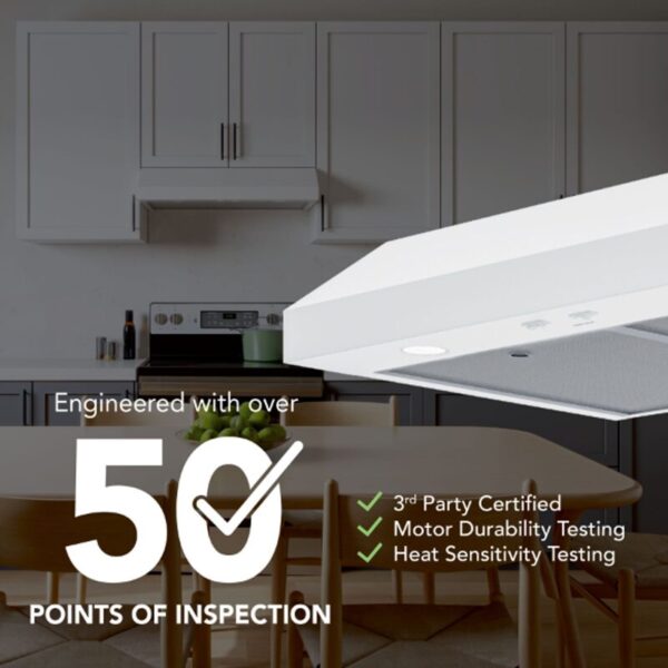 30" Energy Star 350 Max Blower CFM White Range Hood