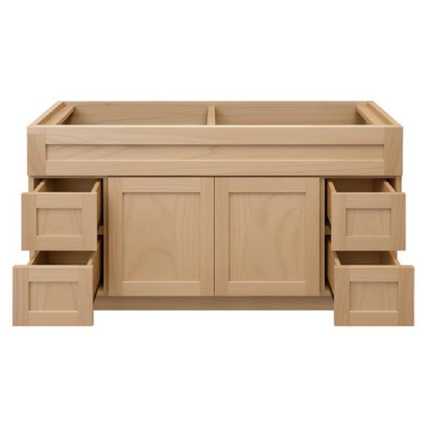 Shaker Beech Unfinished 60 in. x 21 in. Vanity Cabinet Without Top