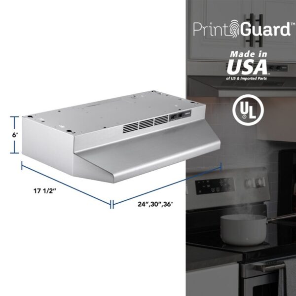 36" Convertible 230 Max Blower CFM Stainless Finish Range Hood