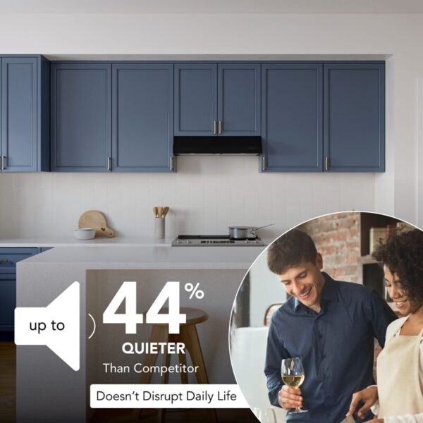 36" Glacier 350 MAX Blower CFM 1.5 Sones Black Range Hood