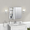 Zenna Home Tri-View Beveled 30 in. x 26 in. Surface Mount Medicine Cabinet