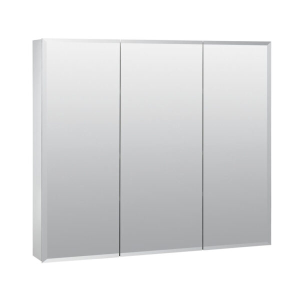 Zenna Home Tri-View Beveled 30 in. x 26 in. Surface Mount Medicine Cabinet