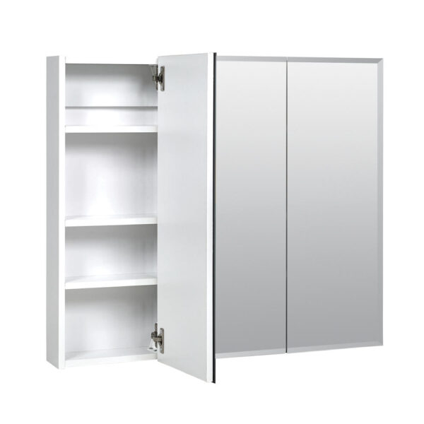 Zenna Home Tri-View Beveled 30 in. x 26 in. Surface Mount Medicine Cabinet