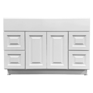 Raised Panel White 48 in. x 21 in. Vanity Cabinet Without Top