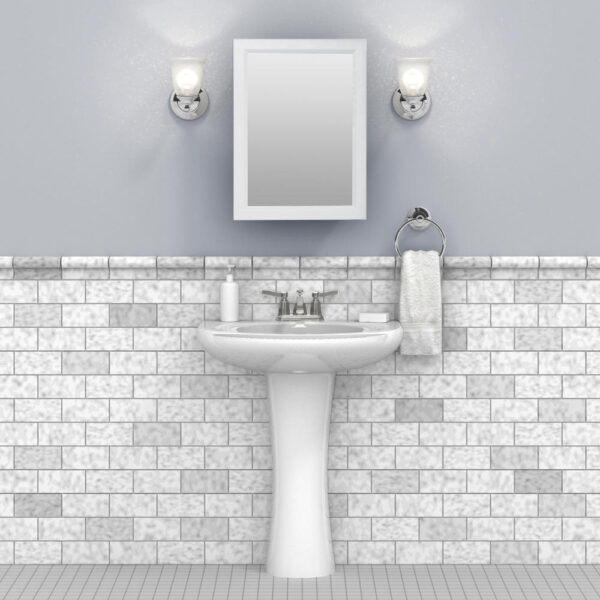 616410 Zenna Home 16 in. × 22 in. White Framed Medicine Cabinet