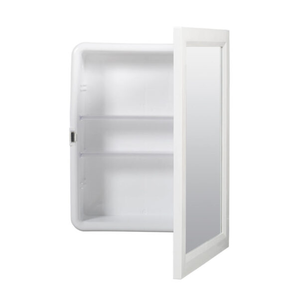 616410 Zenna Home 16 in. × 22 in. White Framed Medicine Cabinet
