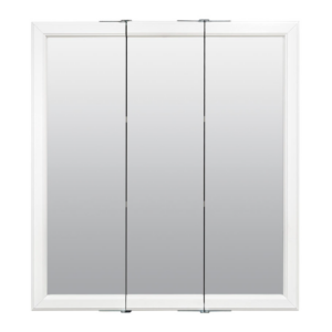 Zenna Home 24 in. × 26 in. Tri-View Framed Surface Mount Medicine Cabinet