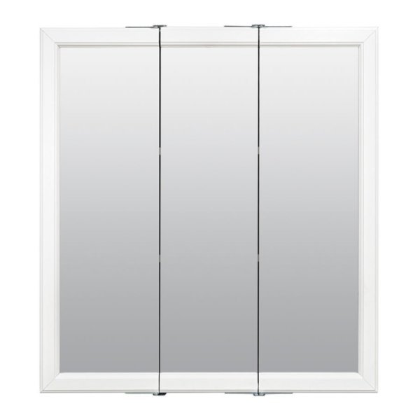 Zenna Home 24 in. × 26 in. Tri-View Framed Surface Mount Medicine Cabinet
