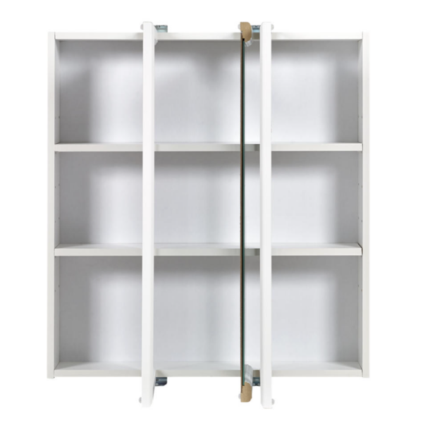 Zenna Home 24 in. × 26 in. Tri-View Framed Surface Mount Medicine Cabinet