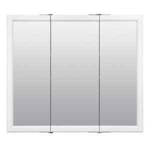 Zenna Home 30 in. × 26 in. Tri-View Framed Surface Mount Medicine Cabinet