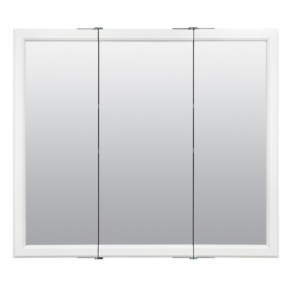 Zenna Home 30 in. × 26 in. Tri-View Framed Surface Mount Medicine Cabinet