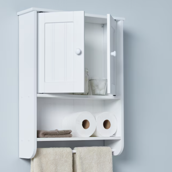 Zenith Cottage 19in x 25in White Bathroom Wall Cabinet