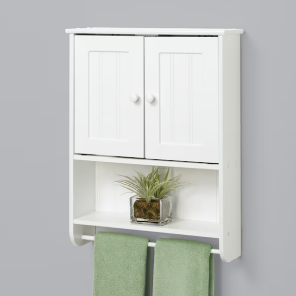 Zenith Cottage 19in x 25in White Bathroom Wall Cabinet