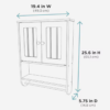 Zenith Cottage 19in x 25in White Bathroom Wall Cabinet