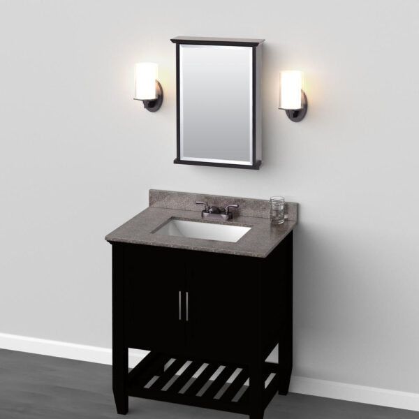 Zenna Home 16 in. × 25 in. Espresso Surface Mount Medicine Cabinet