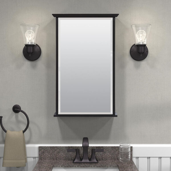 Zenna Home 16 in. × 25 in. Espresso Surface Mount Medicine Cabinet