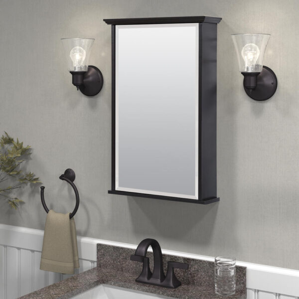 Zenna Home 16 in. × 25 in. Espresso Surface Mount Medicine Cabinet