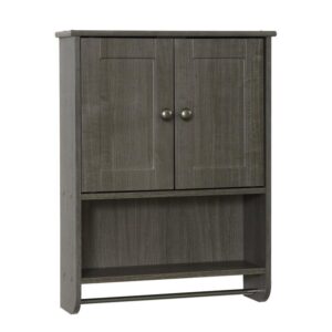 616498 Zenna Home 19 in. x 25 in. Driftwood Gray Bathroom Wall Cabinet