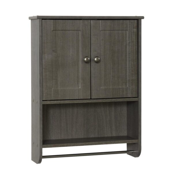 616498 Zenna Home 19 in. x 25 in. Driftwood Gray Bathroom Wall Cabinet