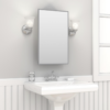 Zenna Home 16 in. × 26 in. Frameless Beveled Mirror Medicine Cabinet