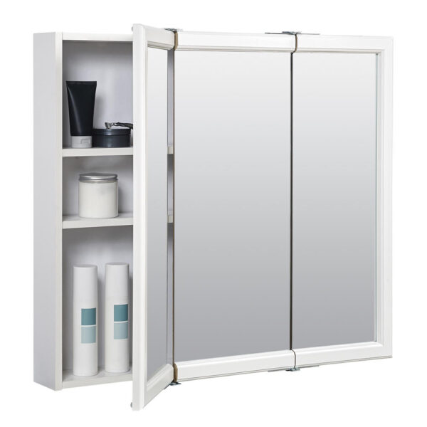 Zenna Home 30 in. × 26 in. Tri-View Framed Surface Mount Medicine Cabinet