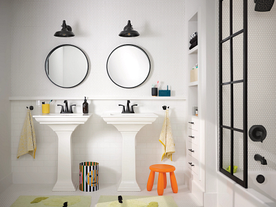 Moen Lindor Two-Handle Centerset Bathroom Sink Faucet