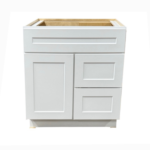 Shaker White 30 in. x 21 in. Vanity Cabinet Without Top