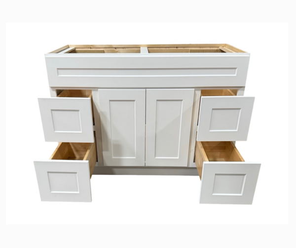 Shaker White 48 in. x 21 in. Vanity Cabinet Without Top