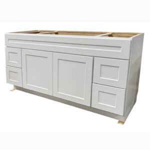 Shaker White 60 in. x 21 in. Vanity Cabinet Without Top