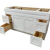 Shaker White 60 in. x 21 in. Vanity Cabinet Without Top