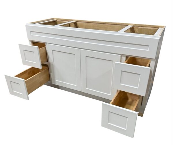Shaker White 60 in. x 21 in. Vanity Cabinet Without Top