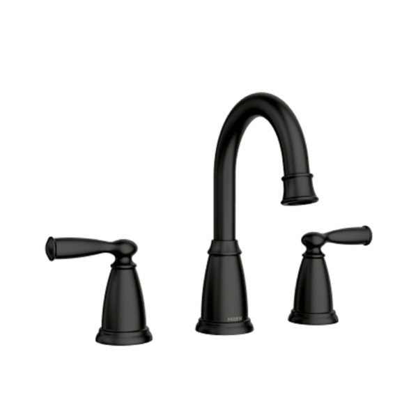 Moen Banbury Black Two-Handle Widespread Bathroom Sink Faucet