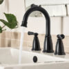 Moen Banbury Black Two-Handle Widespread Bathroom Sink Faucet