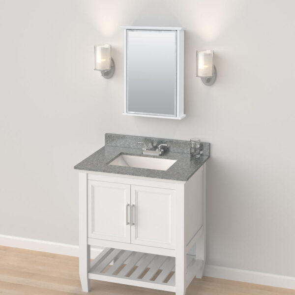 Zenna Home 16 in. × 25 in. White Surface Mount Medicine Cabinet