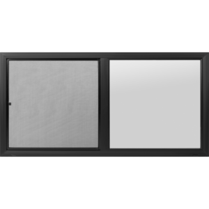 24"x12" Black Vinyl Ultra Low-E Obscure Glass Window