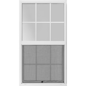 30"x48" Vinyl EZ Trim Clear Low-E Single Hung Window with Grid