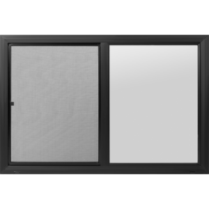 36"x24" Black Vinyl Ultra Low-E Obscure Tempered Glass Window