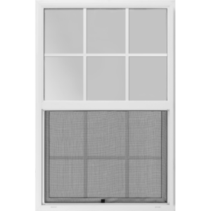 36"x54" Vinyl EZ Trim Clear Low-E Single Hung Window with Grid