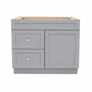 Shaker Gray 36 in. x 21 in. Vanity Cabinet Without Top