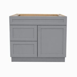 Shaker Gray 36 in. x 21 in. Vanity Cabinet Without Top