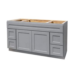 Shaker Gray 60 in. x 21 in. Vanity Cabinet Without Top