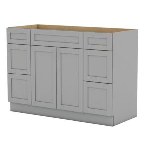 Shaker Gray 48 in. x 21 in. Vanity Cabinet Without Top