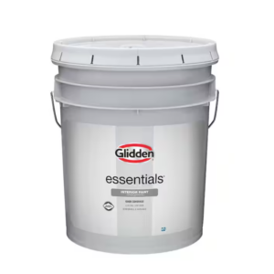Five Gallon Glidden Essentials Interior Latex Flat White Paint