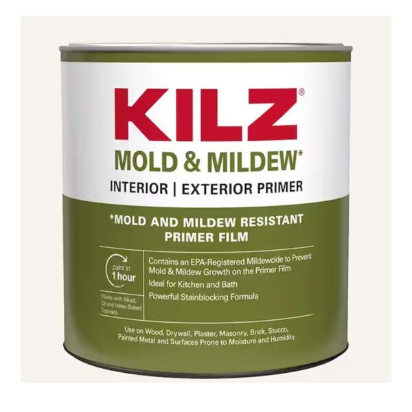 One Gallon Kilz White Mold and Mildew Interior/Exterior Primer