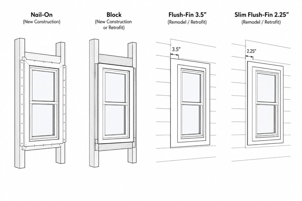 Window installation options diagram